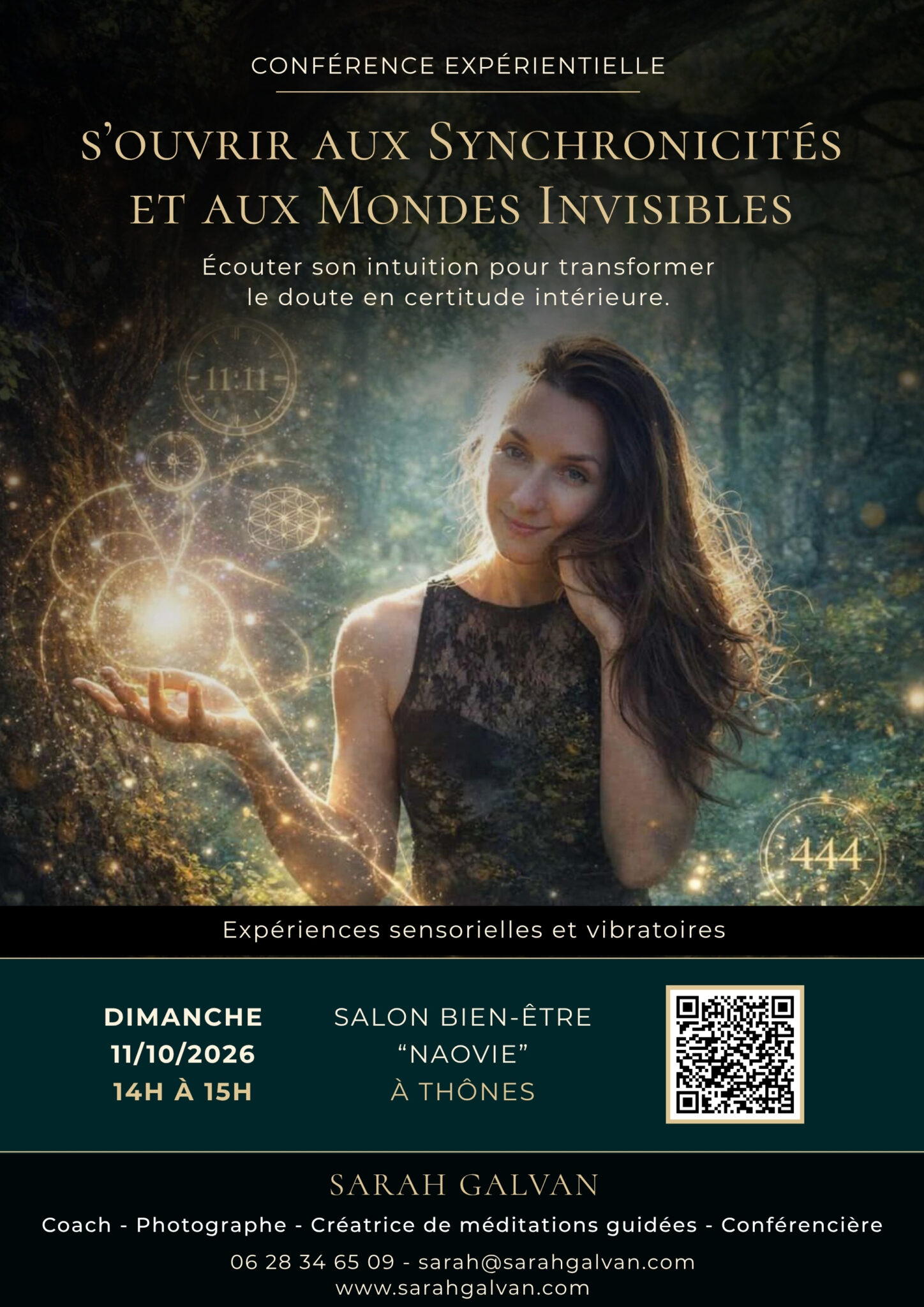Salon du bien être NaOvie Thônes Haute-Savoie Prise de parole en public_Conférence S'ouvrir aux synchronicités et aux mondes invisibles_Sarah Galvan